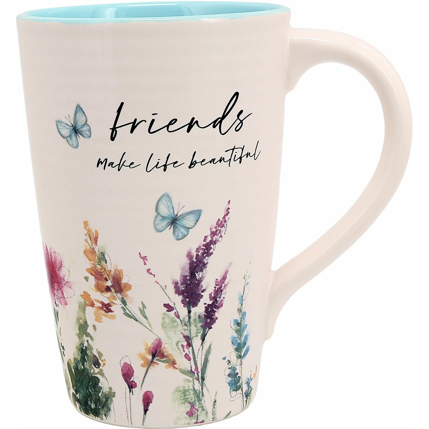 Friends 17 ounce Cup Floral Pattern Coffee Mug Butterfly Coffee Cup