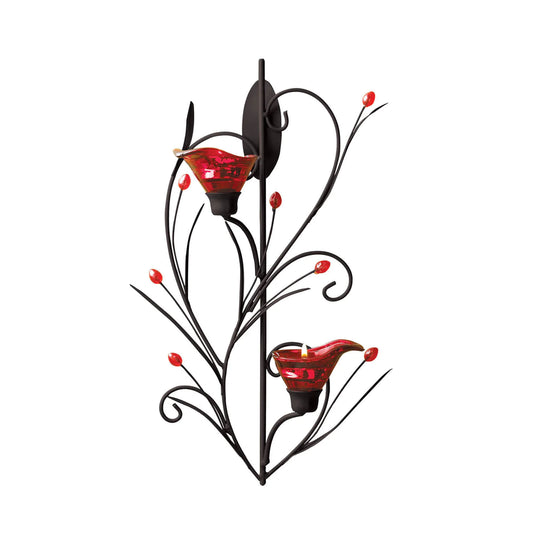 Ruby Blossom Tealight Sconce