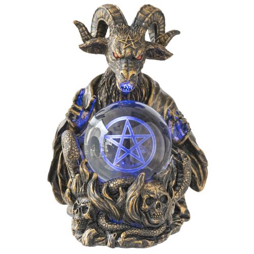 Baphome with LED Gazing Ball Statue