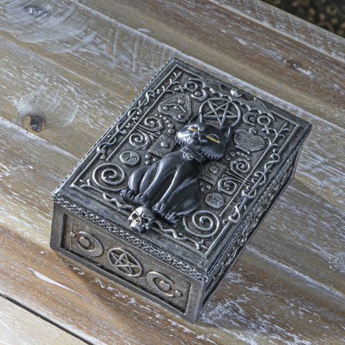 Fortune Telling Black Cat Reader Design Sculptural Tarot Box