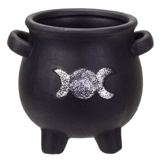 Triple Moon Cauldron Terracotta Planter Pot