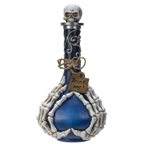 Drink Me Potion Skeleton Hand Bottle Gothic Figurine