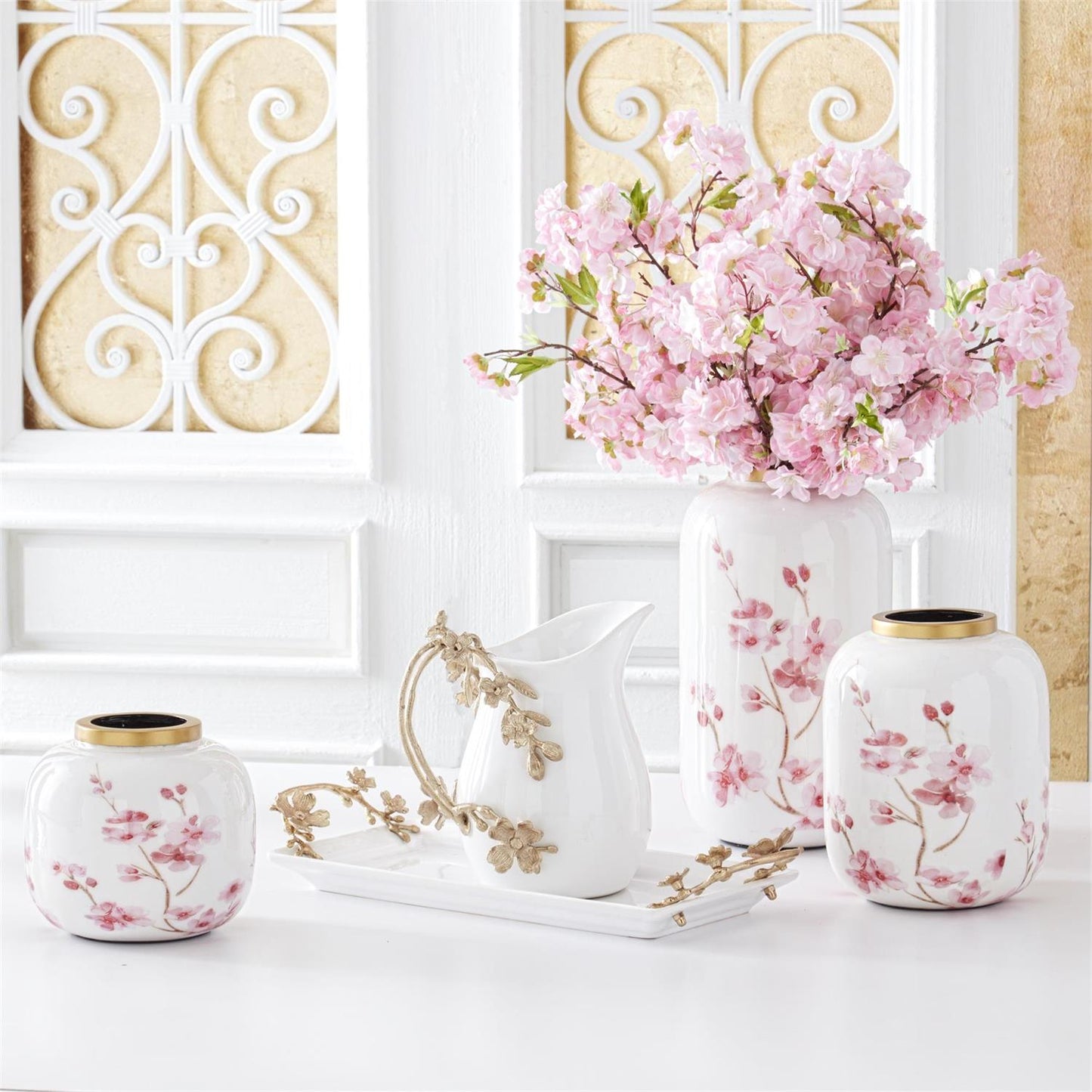 19.5 Inch Pink Cherry Blossom Spray
