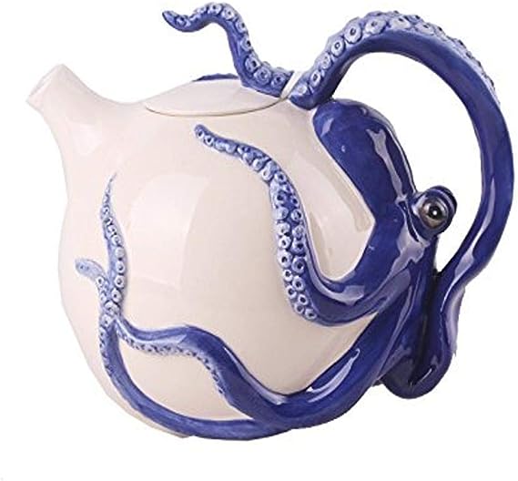 Blue Circular Octopus Teapot