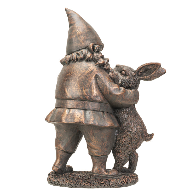 Bronze Gnome With Rabbit