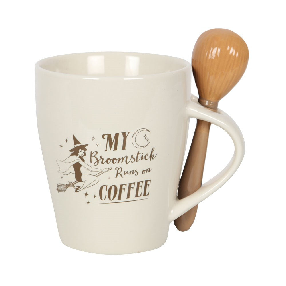 My Broomstick Runs On Coffee Mug & Spoon set