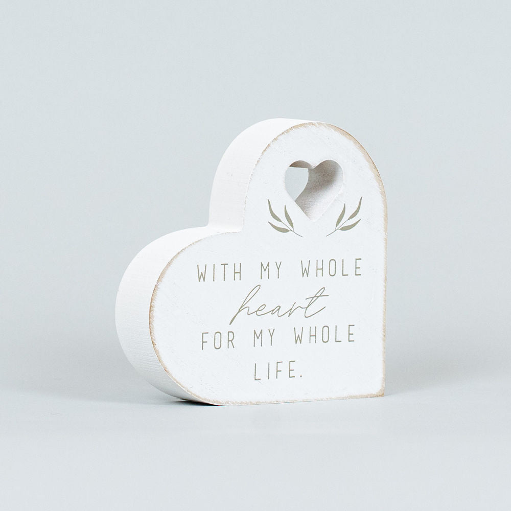 4x4x1 Chunky Wood Shape (WHOLE) White, Grey Forever In Our Hearts Collection