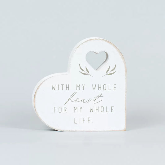 4x4x1 Chunky Wood Shape (WHOLE) White, Grey Forever In Our Hearts Collection