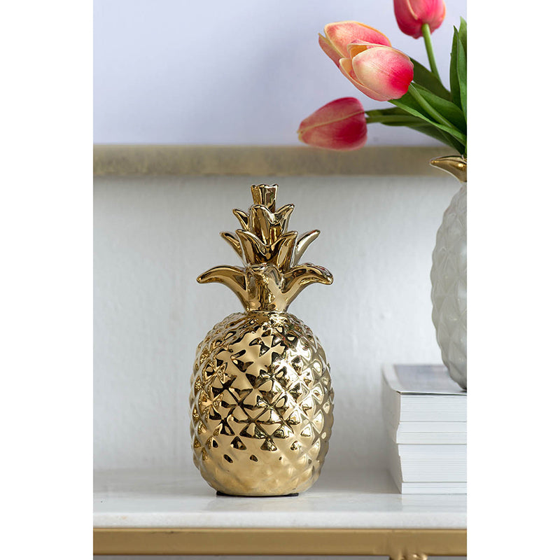 4x7" Pineapple Accent, Gold Modern Accents