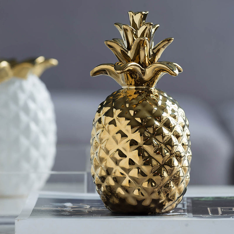 4x7" Pineapple Accent, Gold Modern Accents