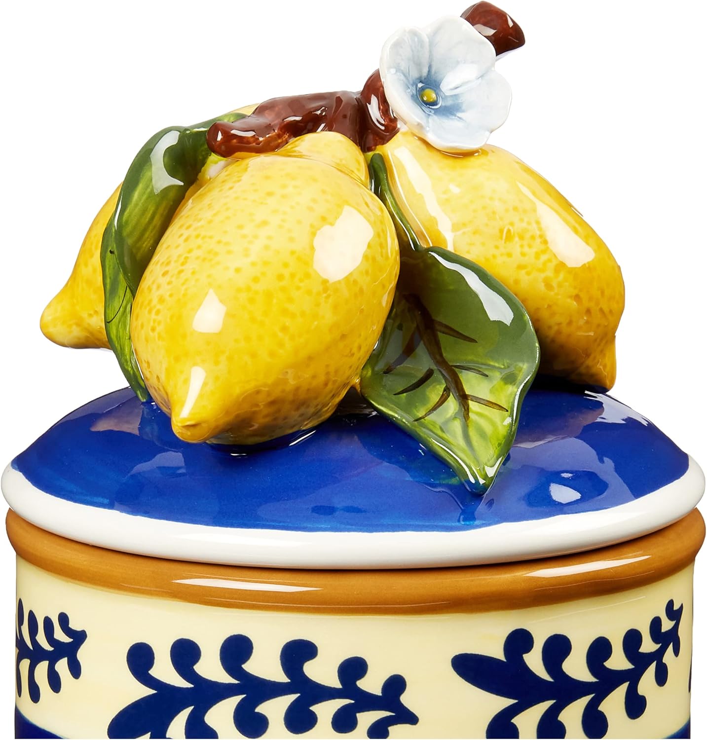 Ceramic Kiln Fired Clay Lemon Canister