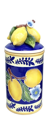 Ceramic Kiln Fired Clay Lemon Canister