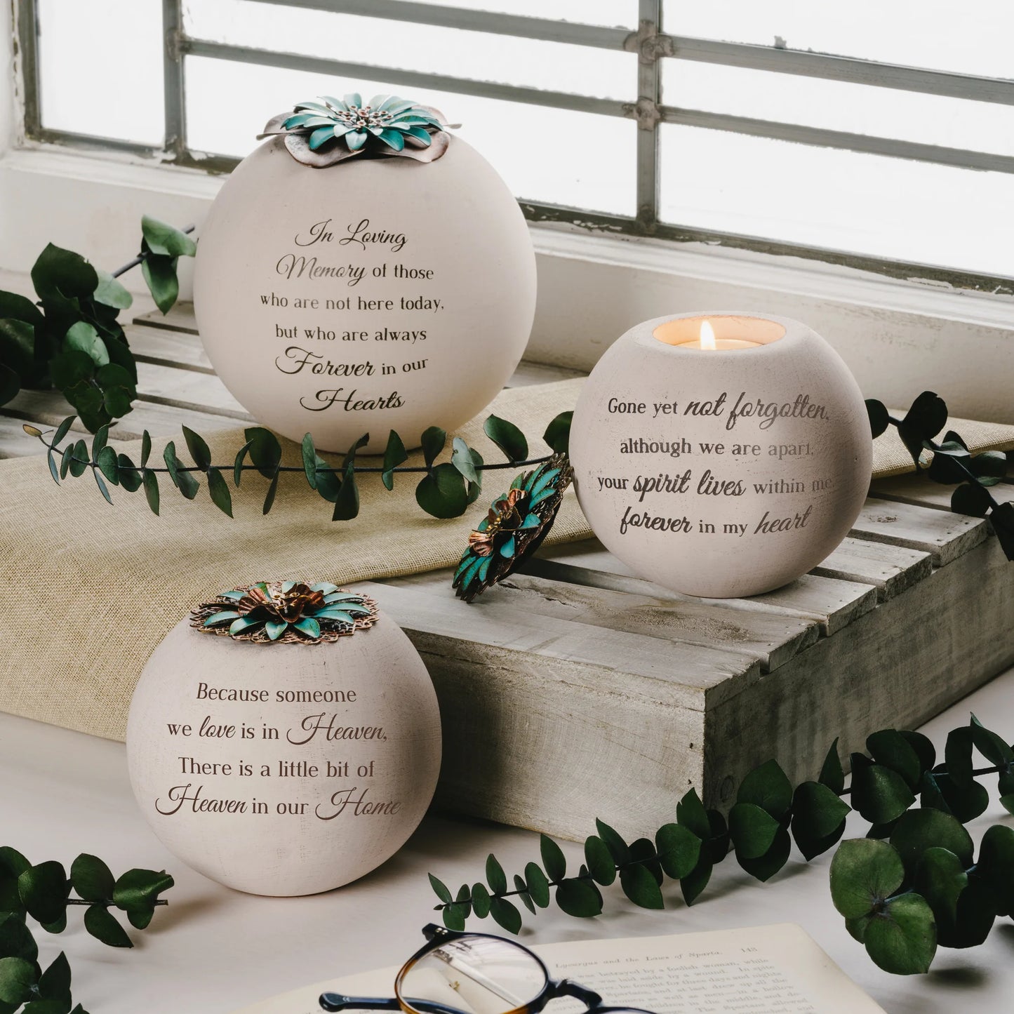 Forever in My Heart 4" Round Tealight Candle Holder