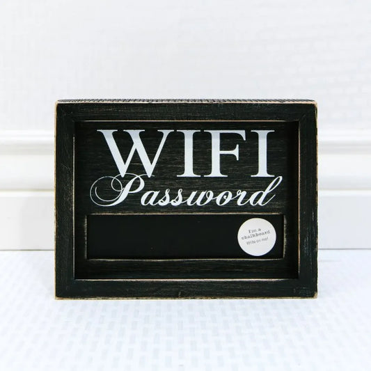 8x6x1.5 Wood Frame Chalkboard Sign (WIFI) Black, White Black & White Farmhouse Collection
