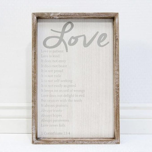 11"x 16"x 1.5" Wooden Sign, Brown And White