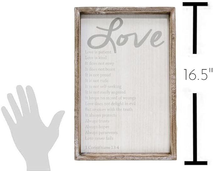 11"x 16"x 1.5" Wooden Sign, Brown And White