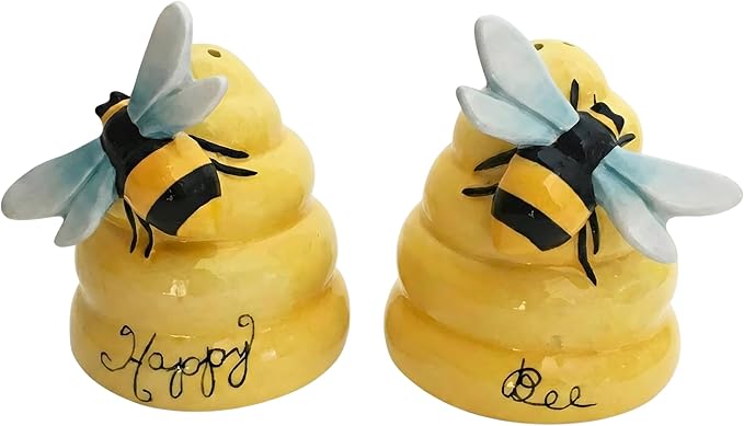 Ceramics Happy Bee Salt & Pepper Set Multicolor