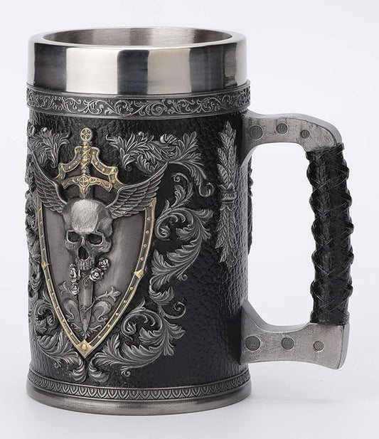 Winged Skull Crest Stein (Stainless Steel Tumbler)