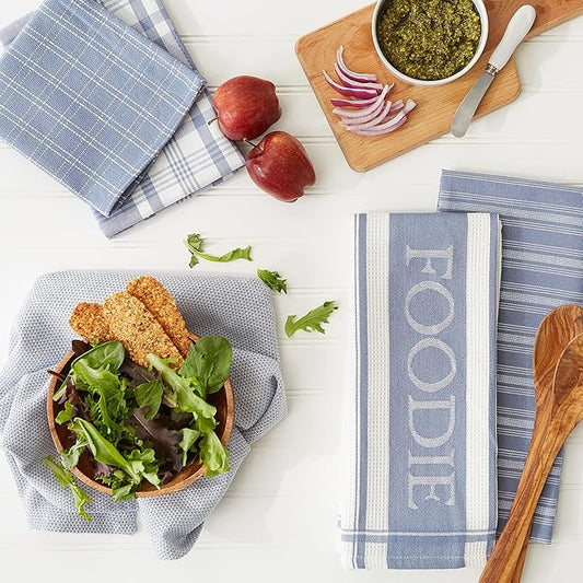 Stonewash Blue Foodie Dishtowel & Dishcloth