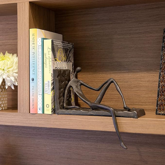 Decorative Cast Iron Single Bookend - Man On Ledge