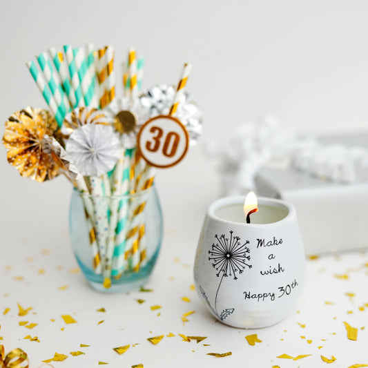 Happy 30th 8 oz - 100% Soy Wax Candle Scent: Serenity