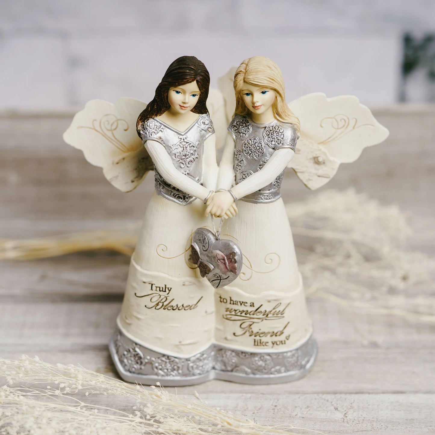 Friendship 5.5" Double Angels Holding Heart