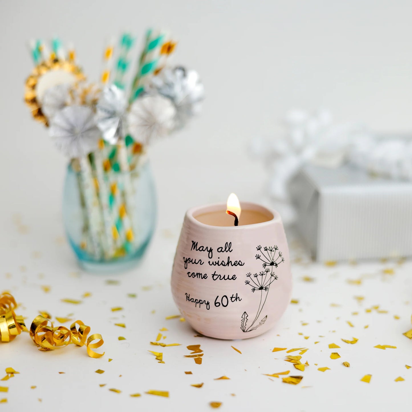 Happy 60th 8 oz - 100% Soy Wax Candle Scent: Serenity