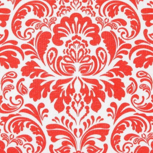 Red Damask Dishtowel Set/4