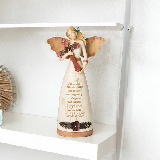 Sympathy 9" Angel Holding Cross