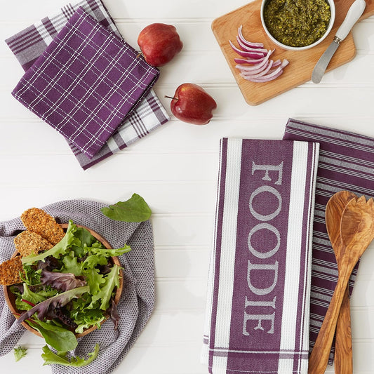 Eggplant Dishtowel & Dishcloth