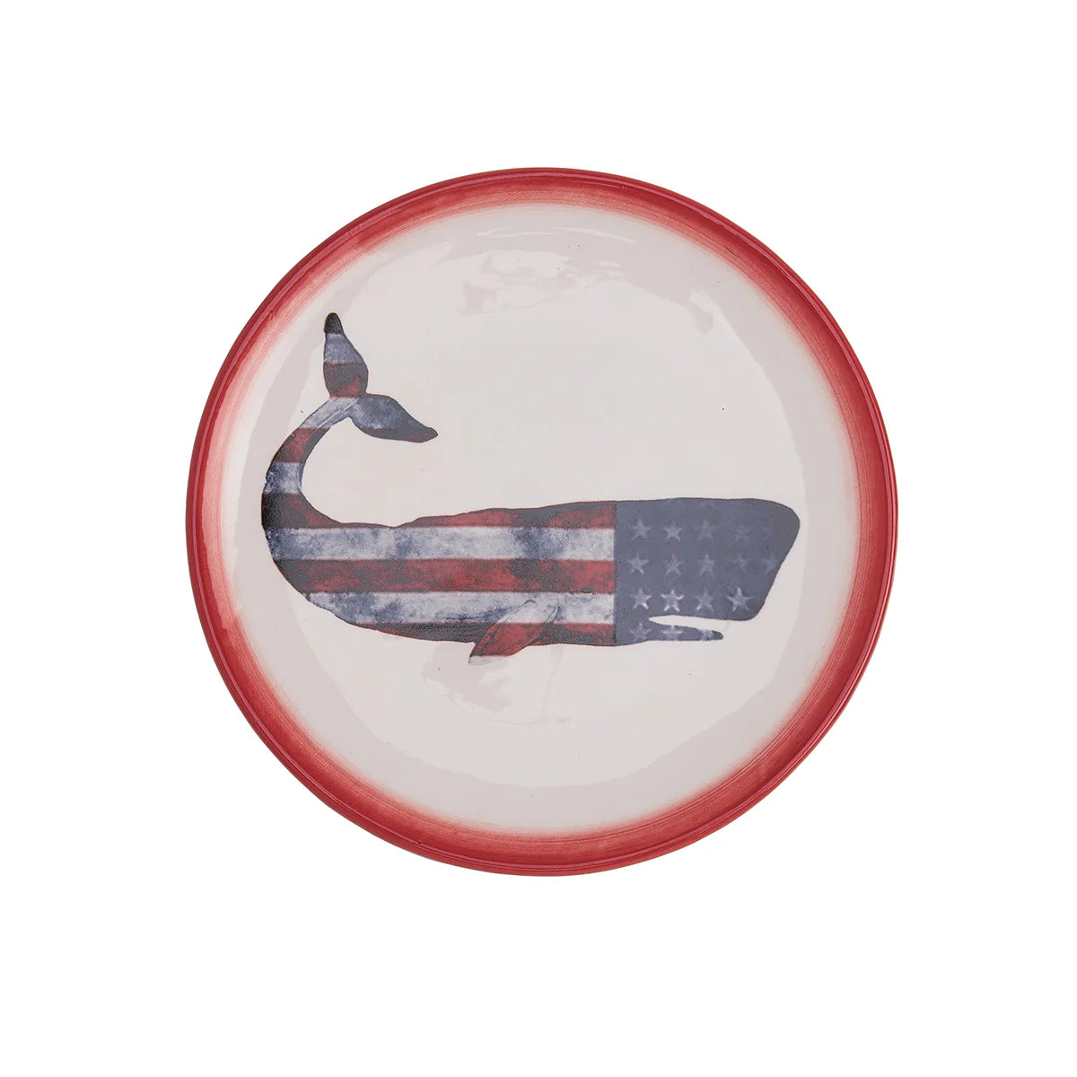 American Flag Stars Dining Plate Whale Starfish
