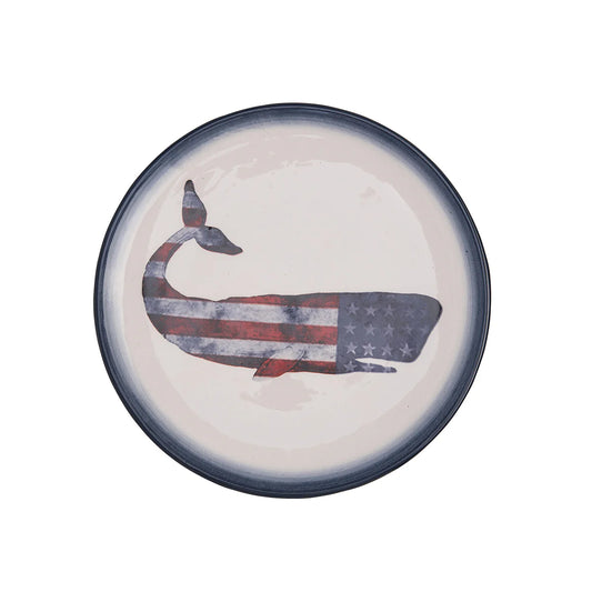 American Flag Stars Dining Plate Whale Starfish
