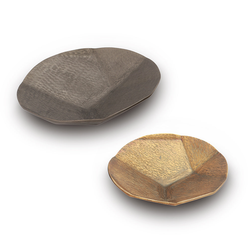 Gray and Brass Round Platters