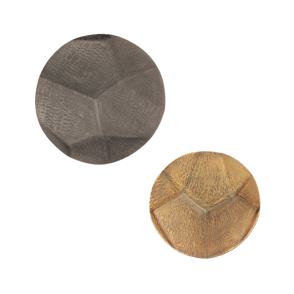 Gray and Brass Round Platters