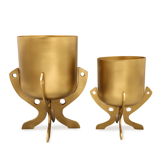 Golden Finish Planter Holders
