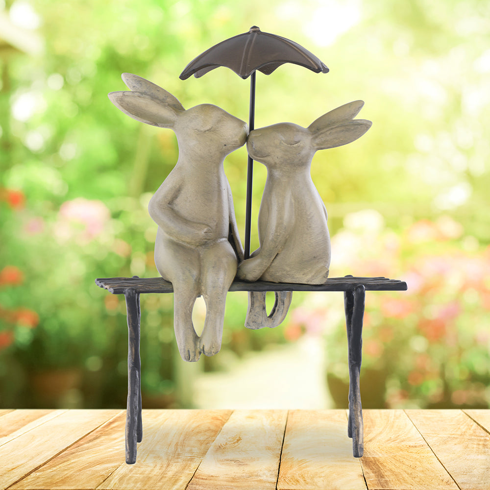 Bunny Lovers on Bench