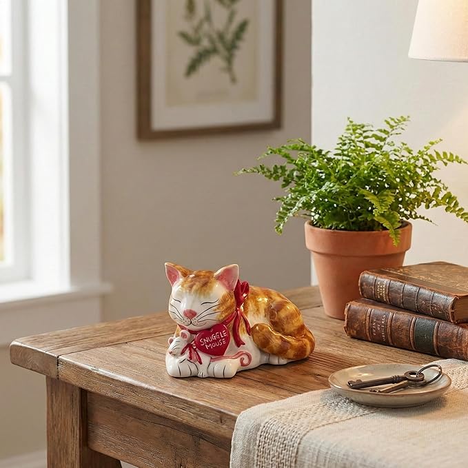 Snuggle Mouse Cat Figurine