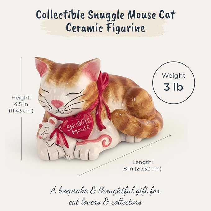 Snuggle Mouse Cat Figurine