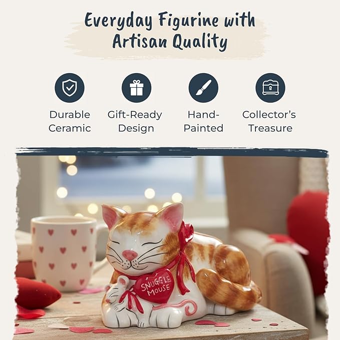 Snuggle Mouse Cat Figurine