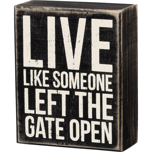 Gate Open Box Sign