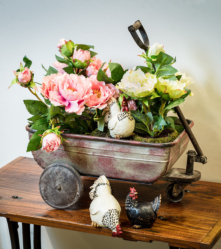 Sitting Rooster & Hen