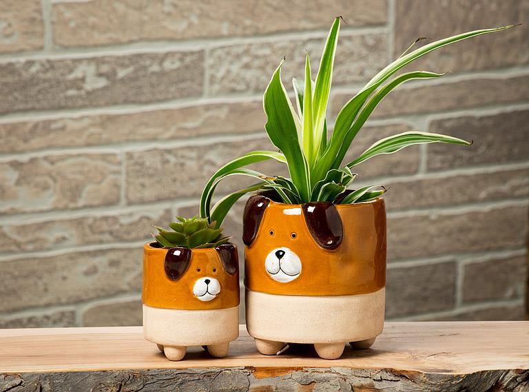 Small Dog on Legs Planter