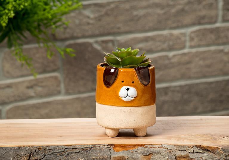 Small Dog on Legs Planter