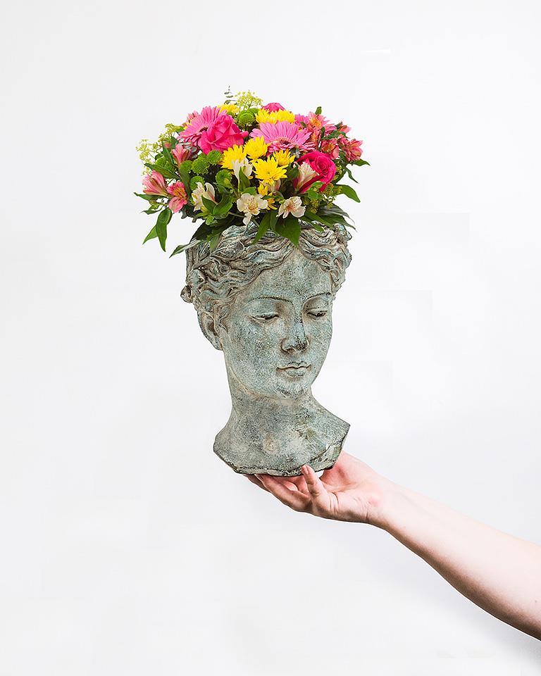 Small Woman Head Planter