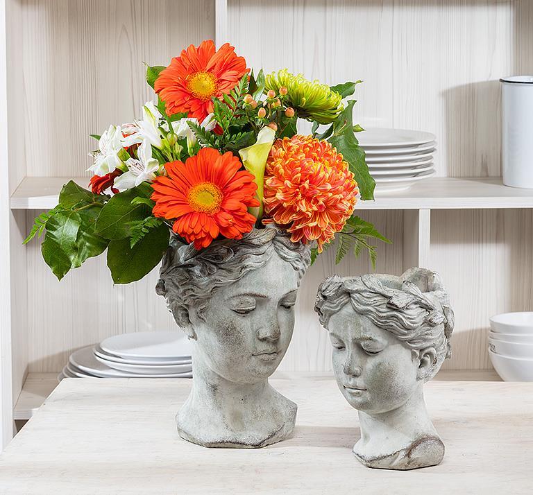 Small Woman Head Planter