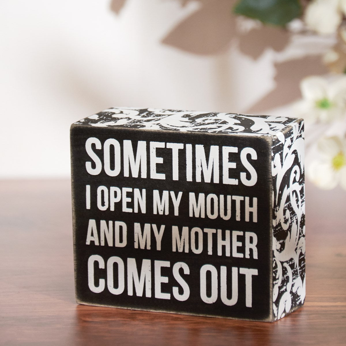 Mother Comes Out Box Sign