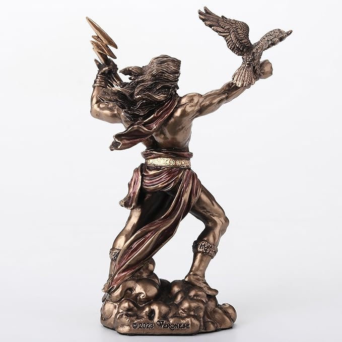 Zeus Greek God Of The Sky Holding Thunderbolt With Eagle