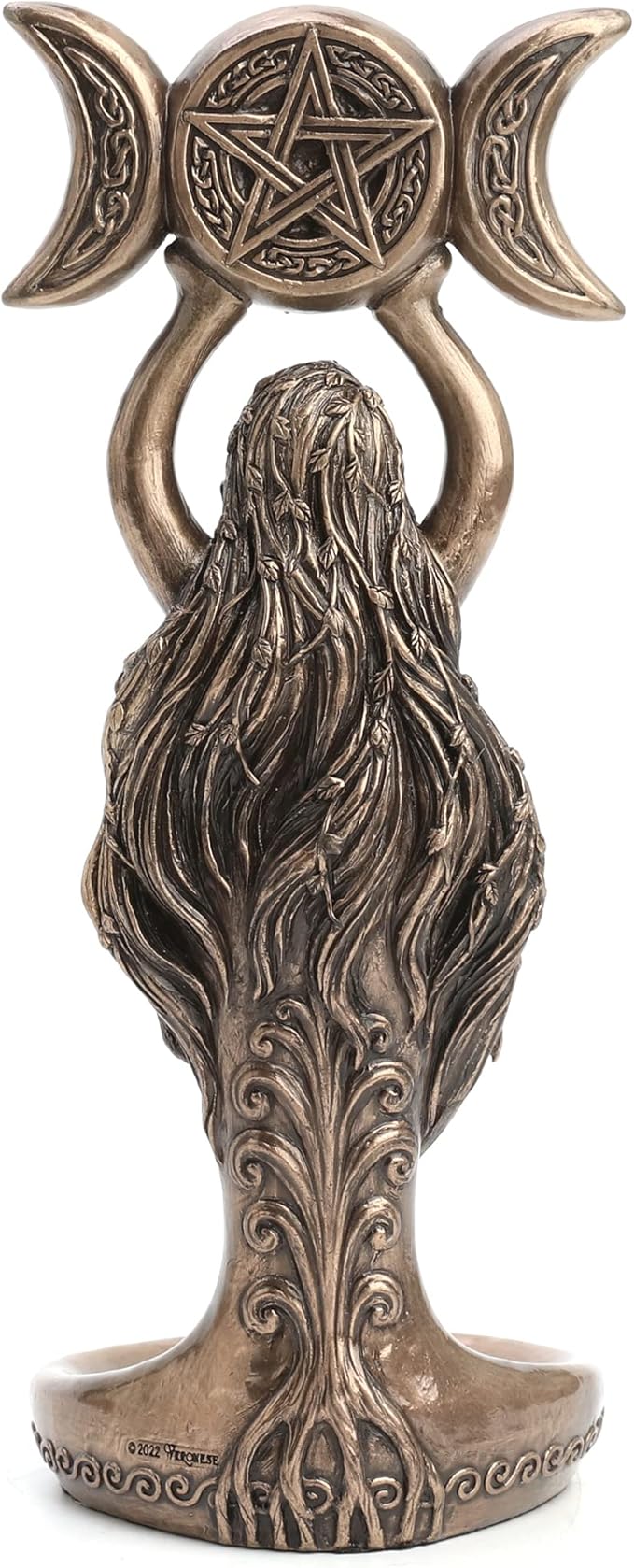 Triple Moon Hecate Spiral Goddess Wiccan Candle Holder Stand