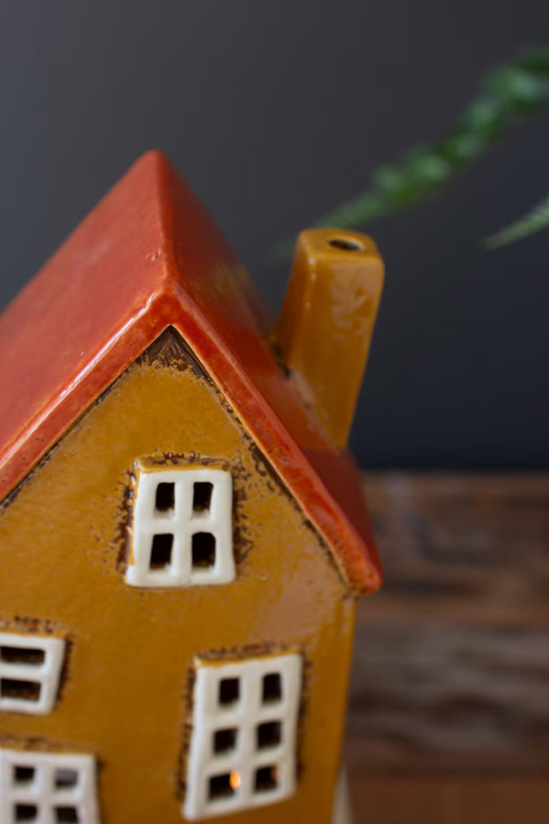 Set of 3 Wonky Ceramic House Luminaries