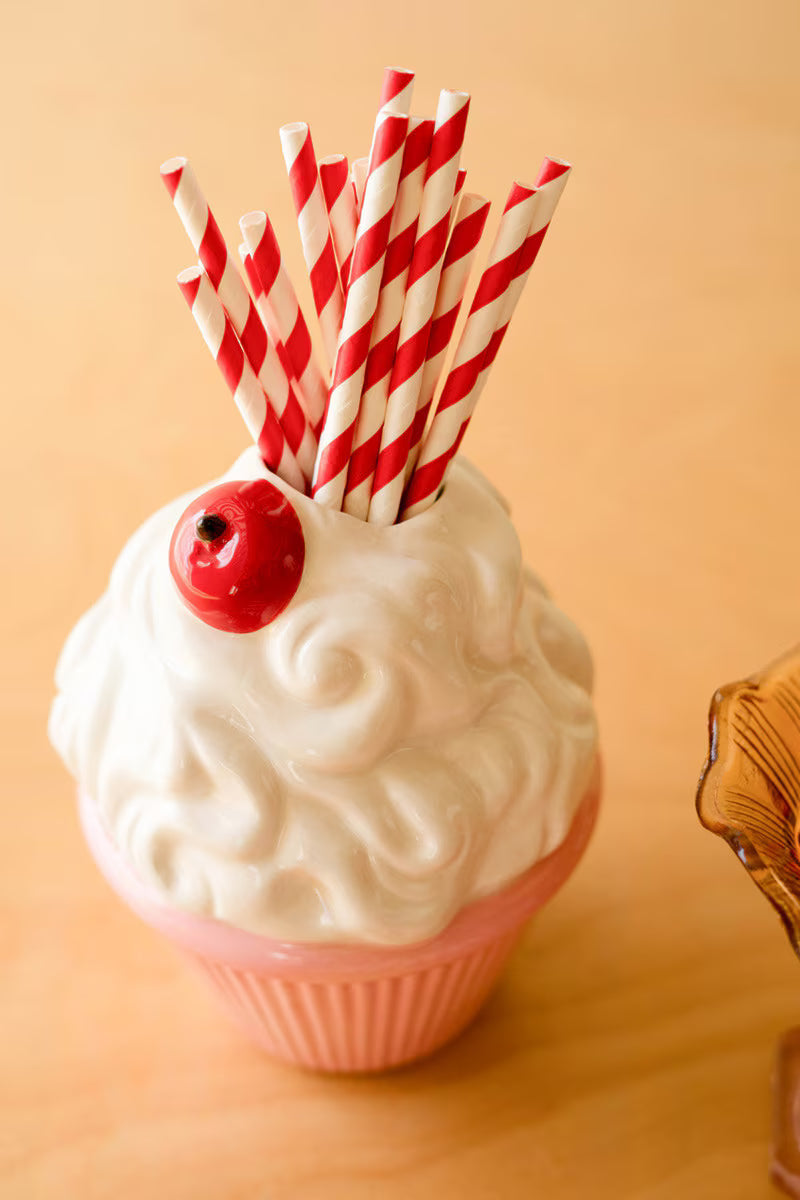 Ceramic Pink Cupcake Vase
